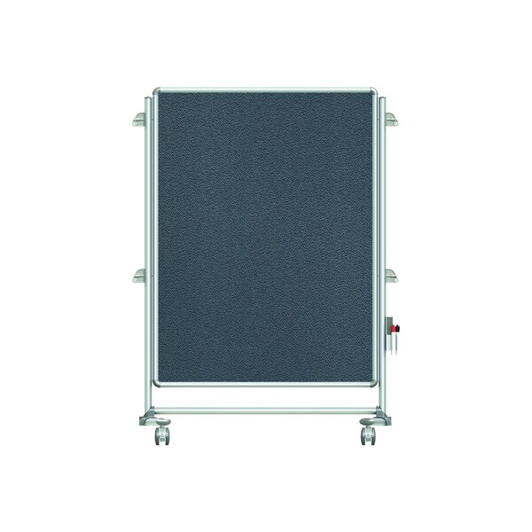 Partition Mobile 2-Sided Fabric Bulletin Board, 46"H x 34"W, Gray